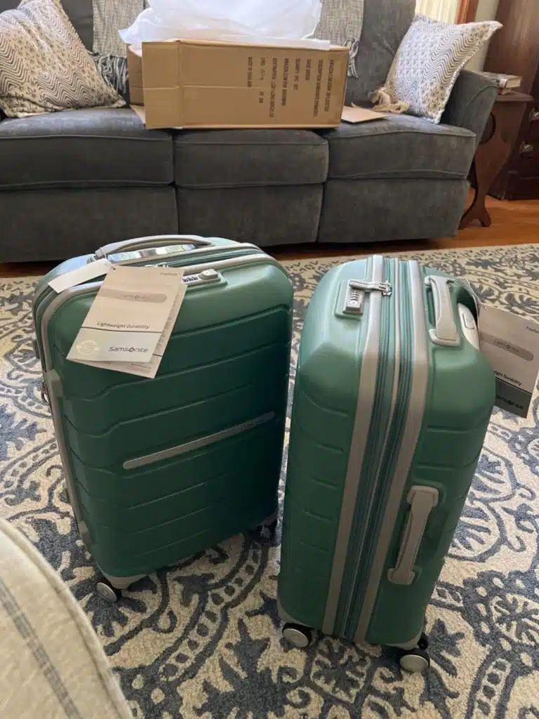  two freeform luggage side by side