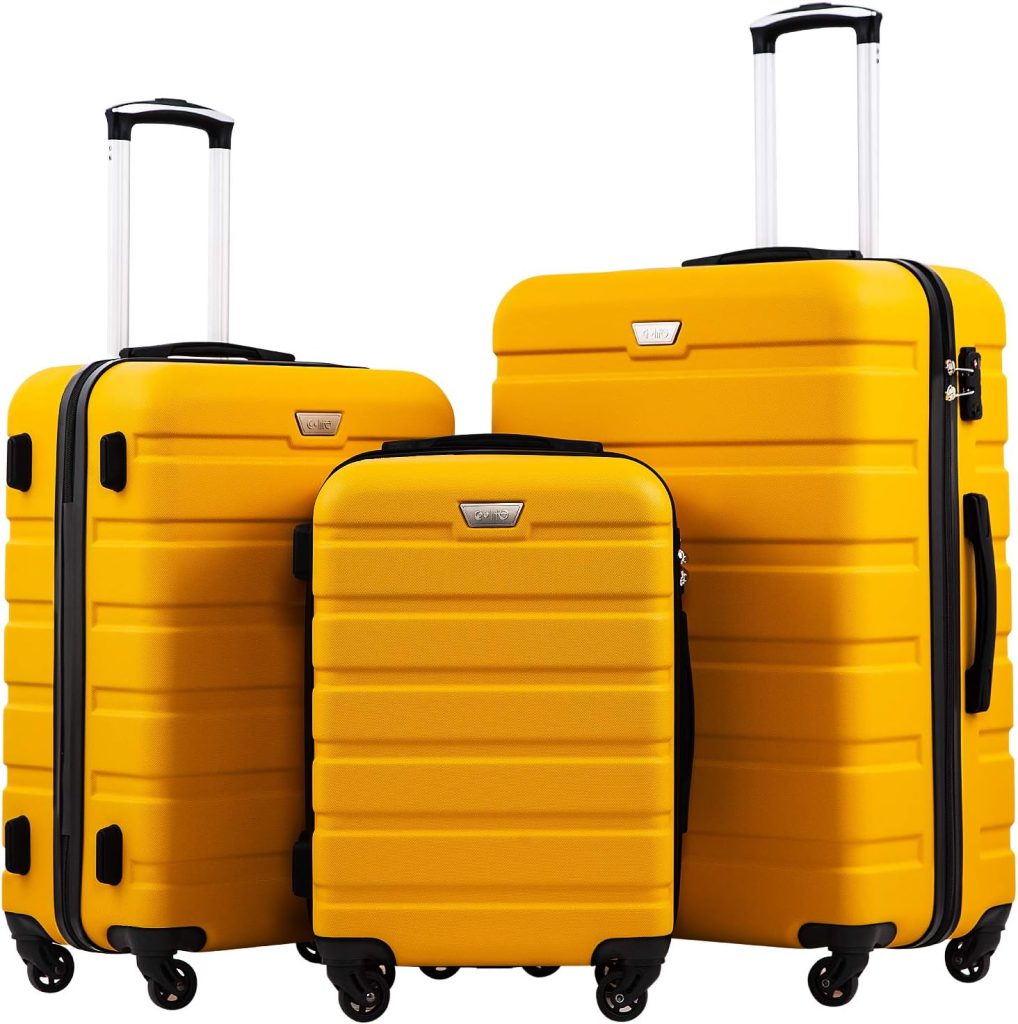 coolife luggage yellow set