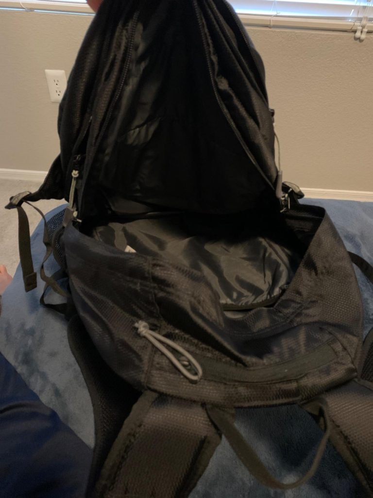 JanSport Agave Backpack opened up interior capacity