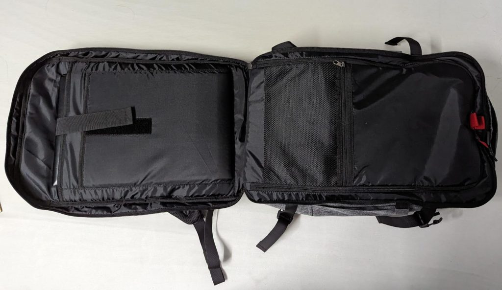 tomtoc backpack 40L opened up interior